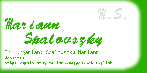 mariann spalovszky business card